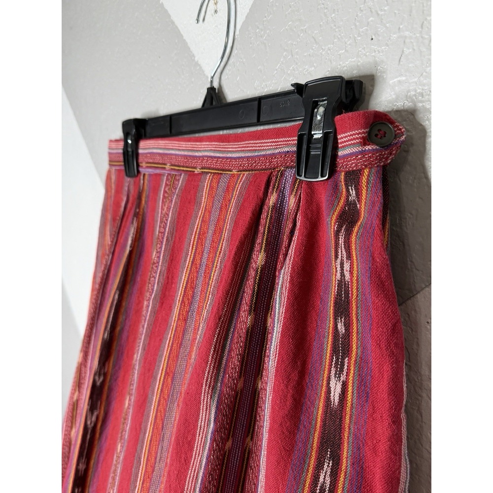 Boske River Ltd Women's Red Native Woven Cotton Skirt Made USA Size M 30" Waist - Picture 6 of 14